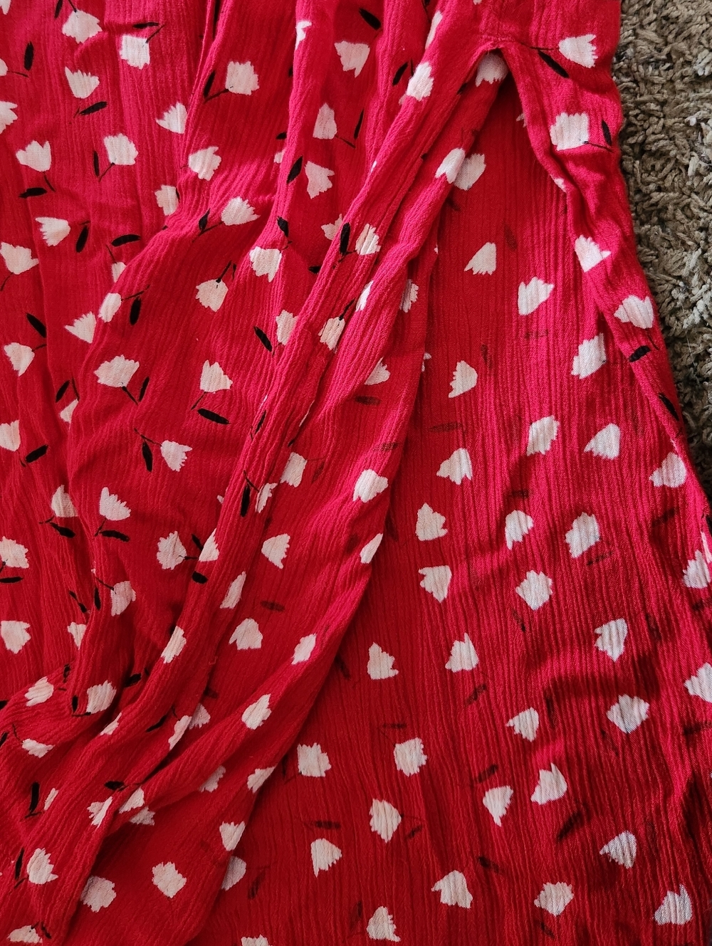 Red Floral Print Billabong Sleeveless Maxi Dress Size M. - Picture 12 of 12